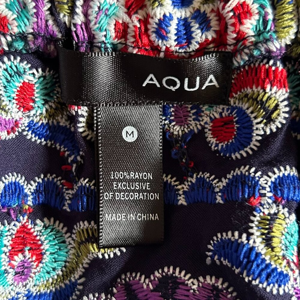 Aqua Romeo & Juliet Off Shoulder Embroidered Peasant Top Multi M - Picture 7 of 8
